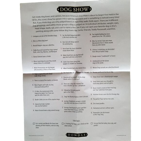 Dowdle DOG SHOW 500 Piece Puzzle 16x20 USA New - Picture 6 of 6